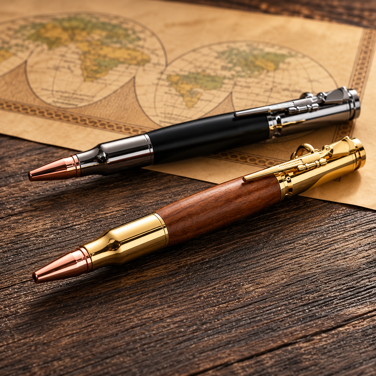 🖊100% Handmade Bolt Action Wooden Bullet casing pen | Crafted From Real Wood & Bullet Casing