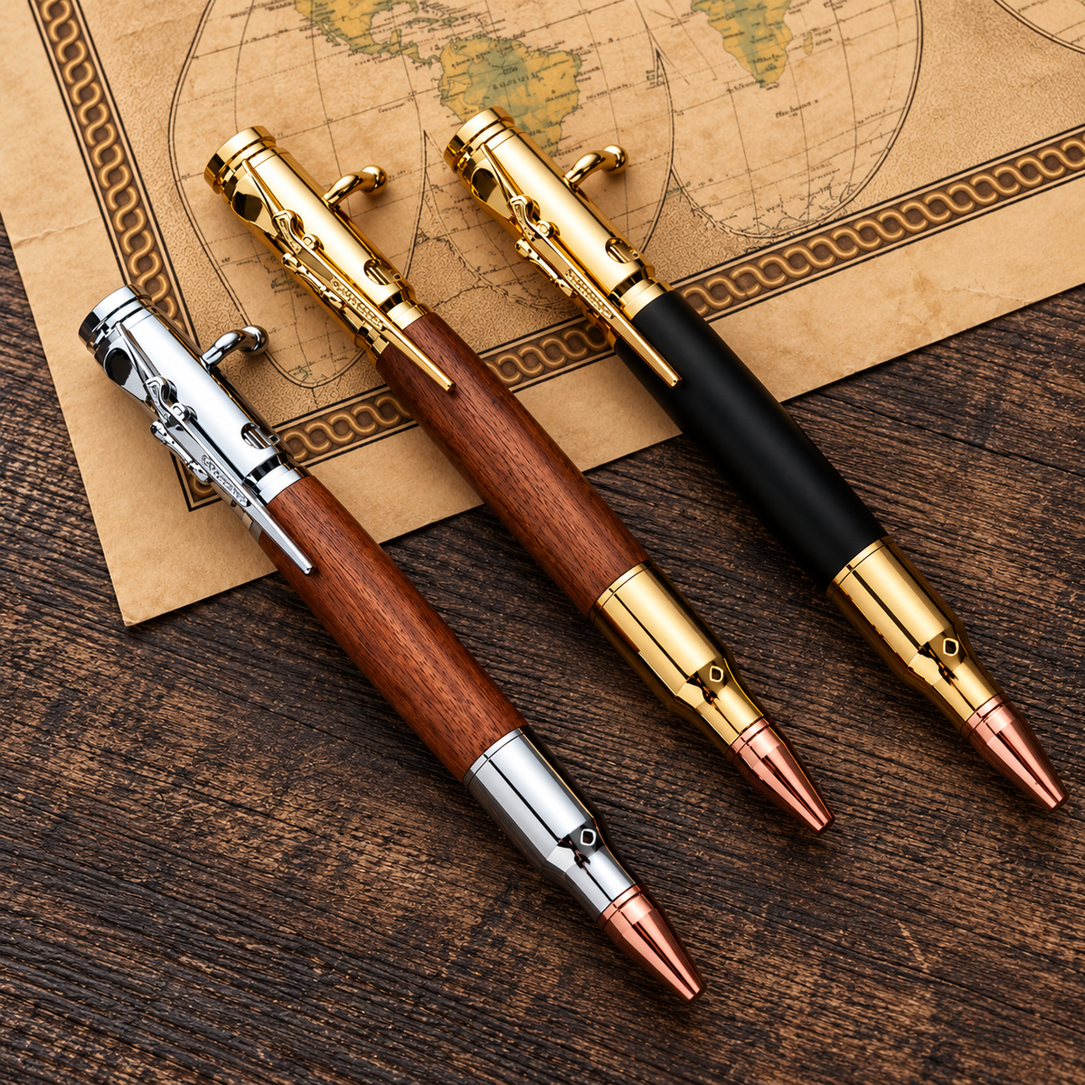 🖊100% Handmade Bolt Action Wooden Bullet casing pen | Crafted From Real Wood & Bullet Casing