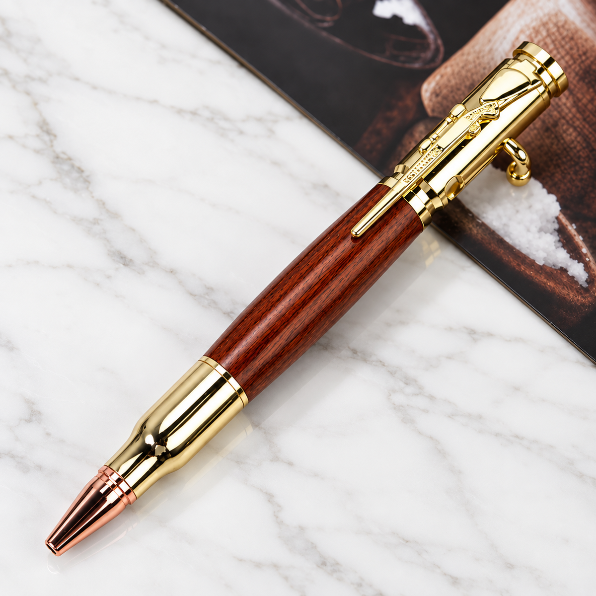 🖊100% Handmade Bolt Action Wooden Bullet casing pen | Crafted From Real Wood & Bullet Casing