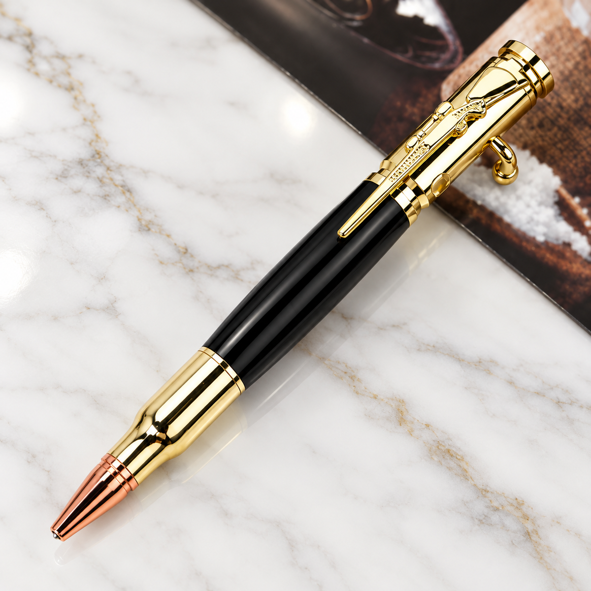 🖊100% Handmade Bolt Action Wooden Bullet casing pen | Crafted From Real Wood & Bullet Casing